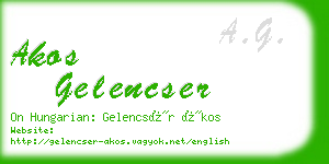 akos gelencser business card